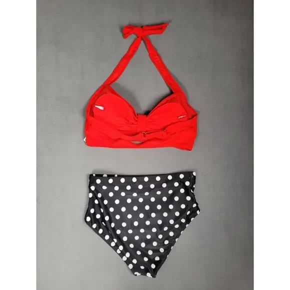 Holipick Womens High Waist Bikini Set Two Piece Swimsuit Tummy Control Medium - Picture 5 of 7